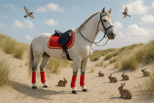 Paard Ozosnel in de duinen